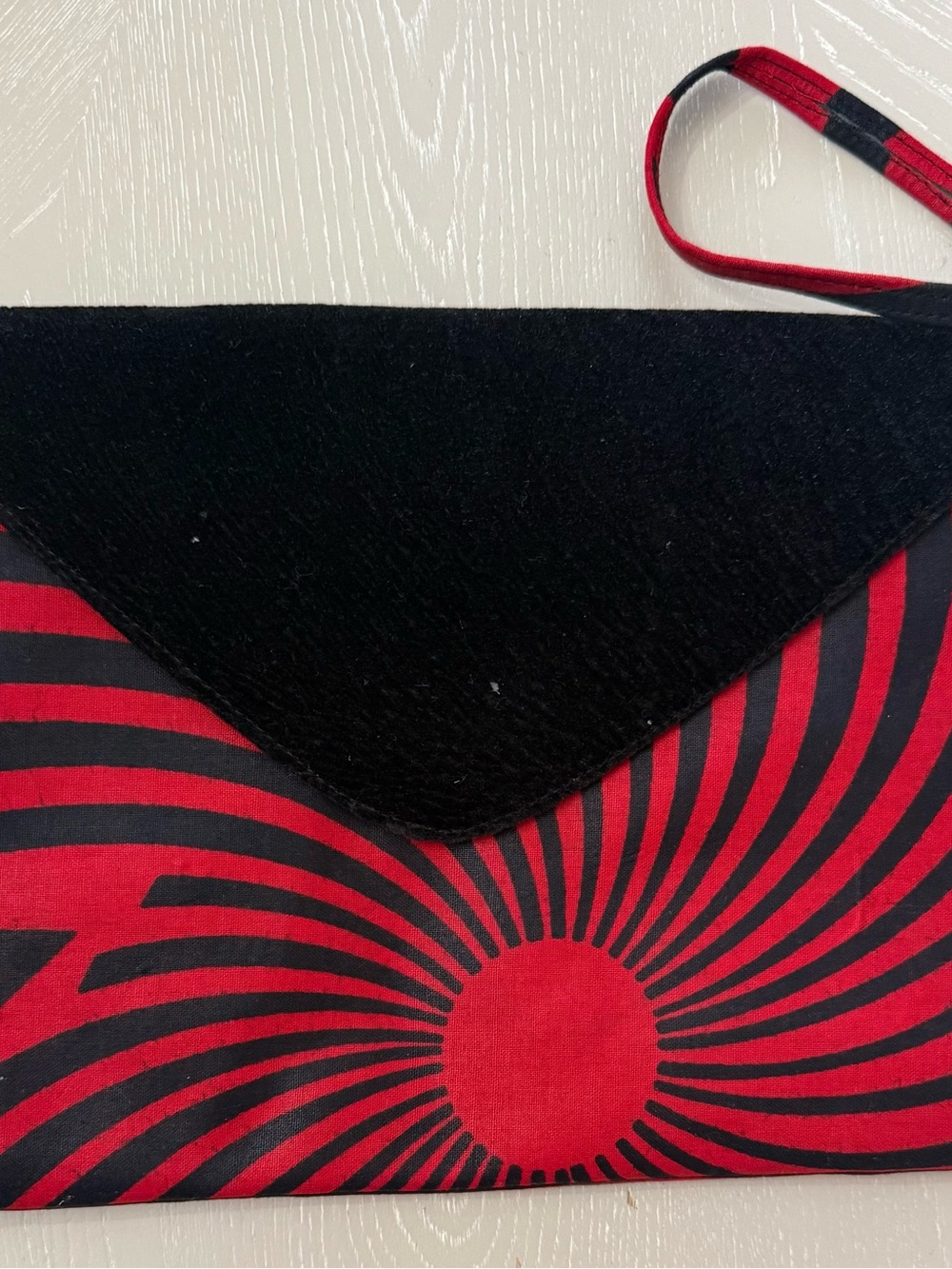 Red and Black Spiral Envelope Clutch - Women Bags